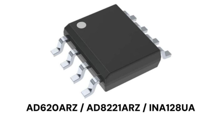Instrumentation amplifiers product image comparison: AD620ARZ, AD8221ARZ, INA128UA