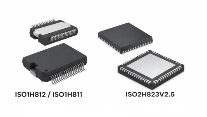 ISOFACE isolated 8-channel high-side driver package comparison: ISO1H812, ISO1H811 and ISO2H823V2.5