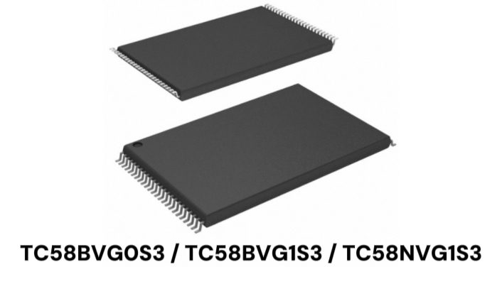 SLC NAND Flash product image comparison: TC58BVG0S3, TC58BVG1S3, TC58NVG1S3